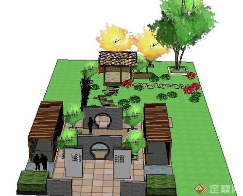 园林景观之庭院花园设计方案su模型5[原创]